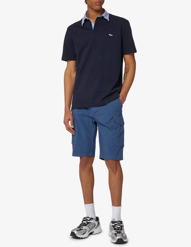 rinascente Harmont & Blaine Chambray neck short sleeve polo 