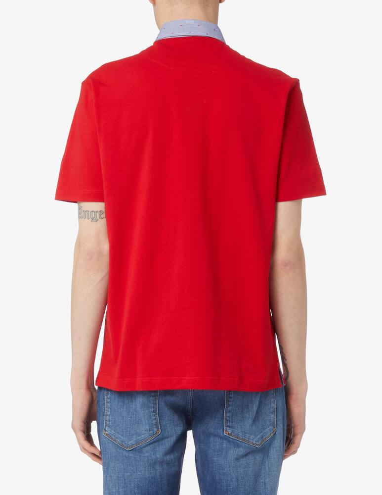 rinascente Harmont & Blaine Pois neck short sleeve polo Red 