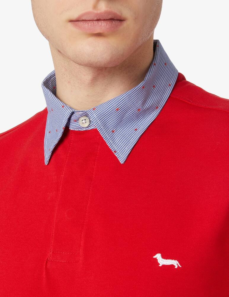 rinascente Harmont & Blaine Pois neck short sleeve polo Red 