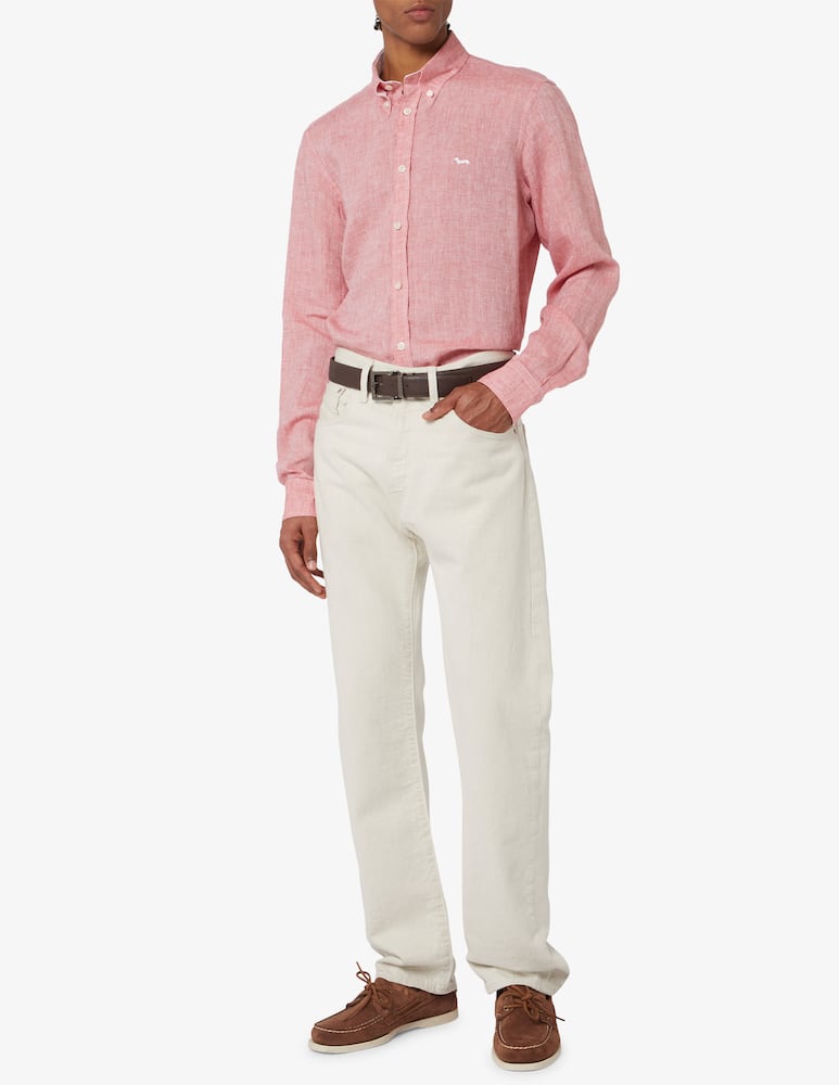 rinascente Harmont & Blaine Linen long sleeve shirt Pink 