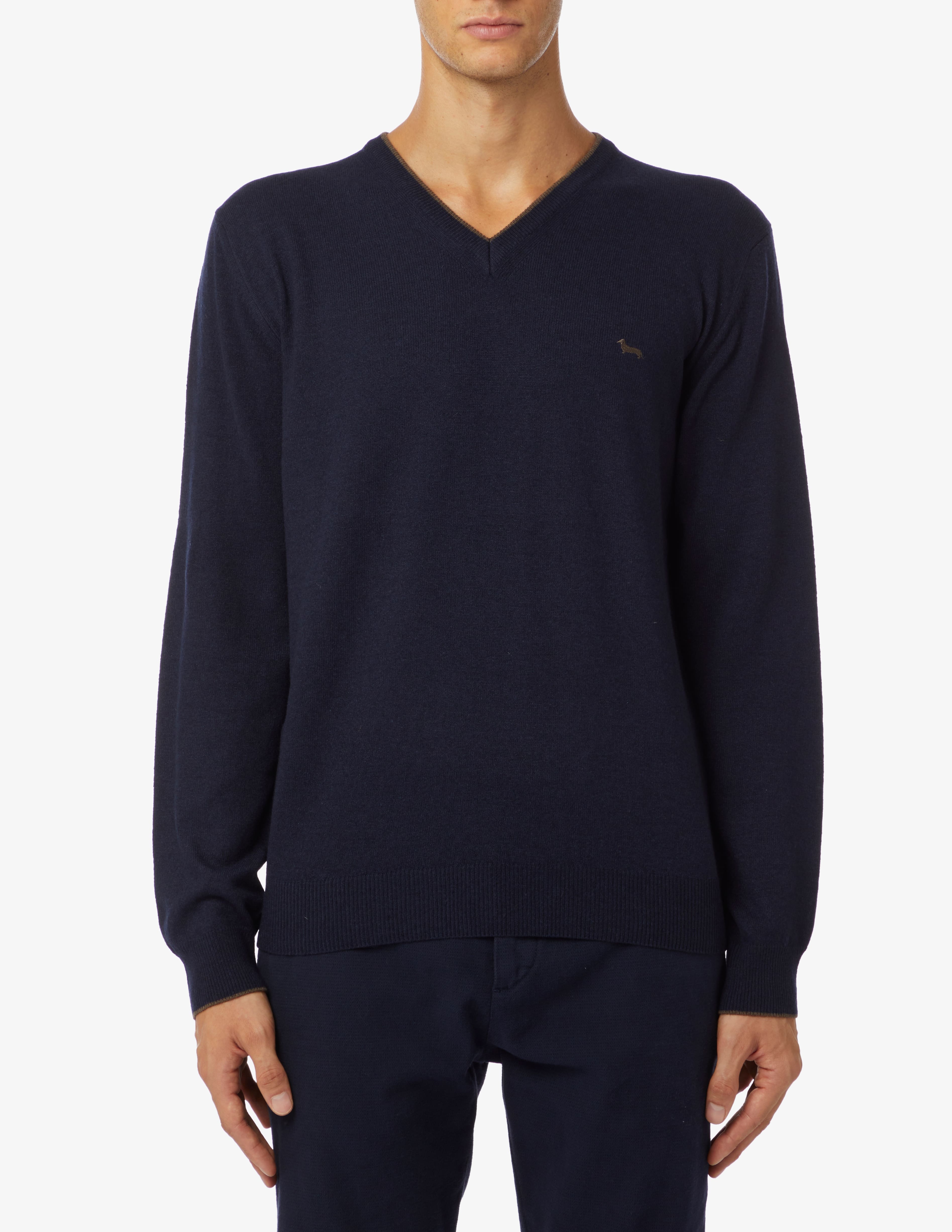 Maglione Uomo Harmont & Blaine In Lana E Cachemire – Rosso, Girocollo, Logo Ricamato - 4