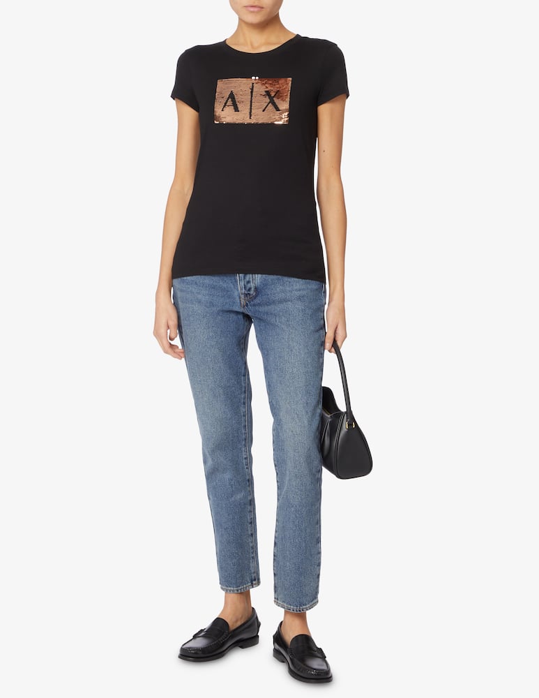 rinascente Armani Exchange T-shirt con logo patch - Nero