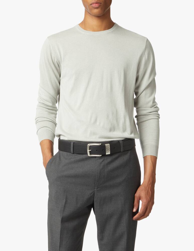 rinascente Emporio Armani Cintura in pelle con passante in metallo - nero