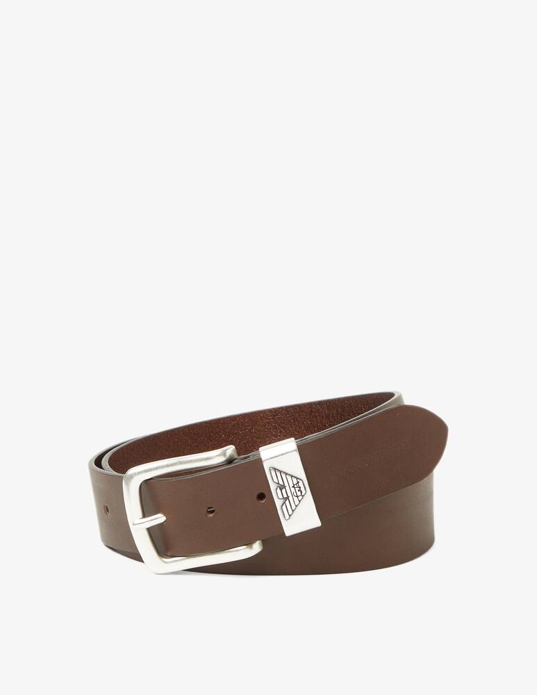 rinascente Emporio Armani Leather belt with eagle loop