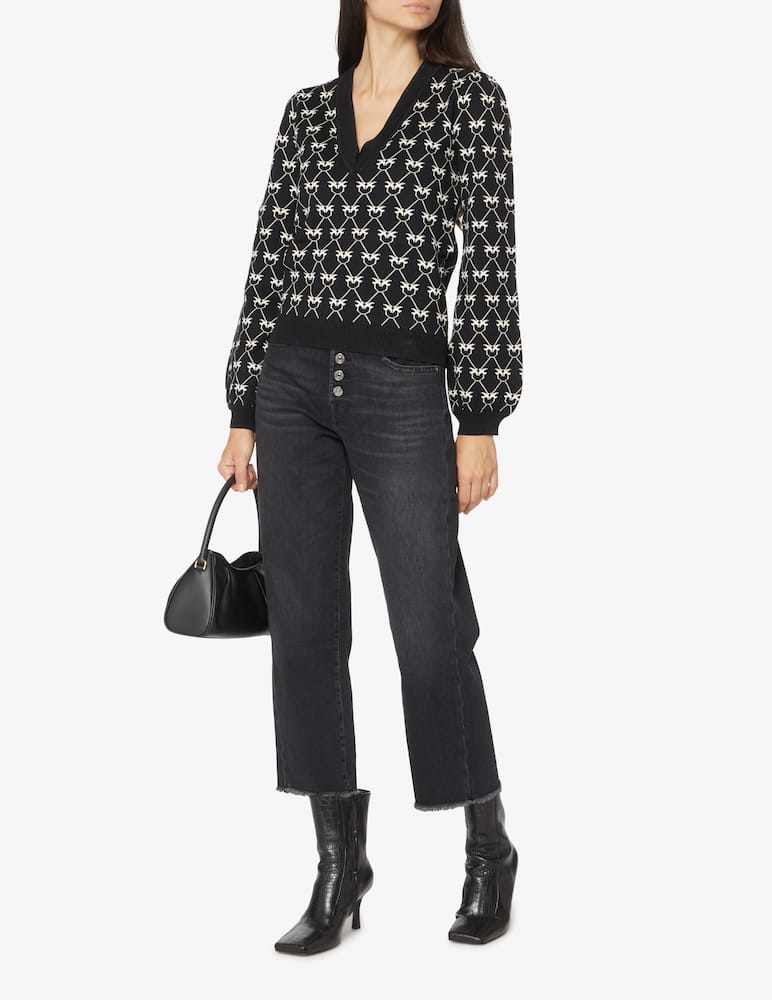 Pinko Maglione monogramma Tuxedo - Nero - immagine 2 Pinko Maglione monogramma Tuxedo - Nero - immagine 2