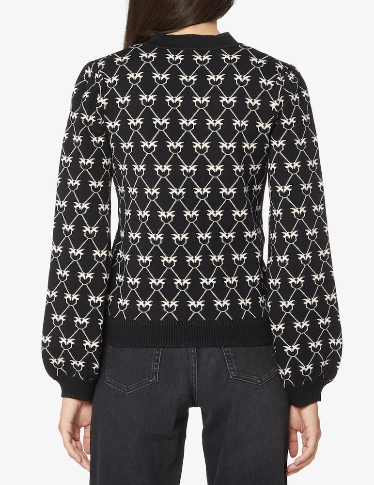 Pinko Maglione monogramma Tuxedo - Nero - immagine 3 Pinko Maglione monogramma Tuxedo - Nero - immagine 3