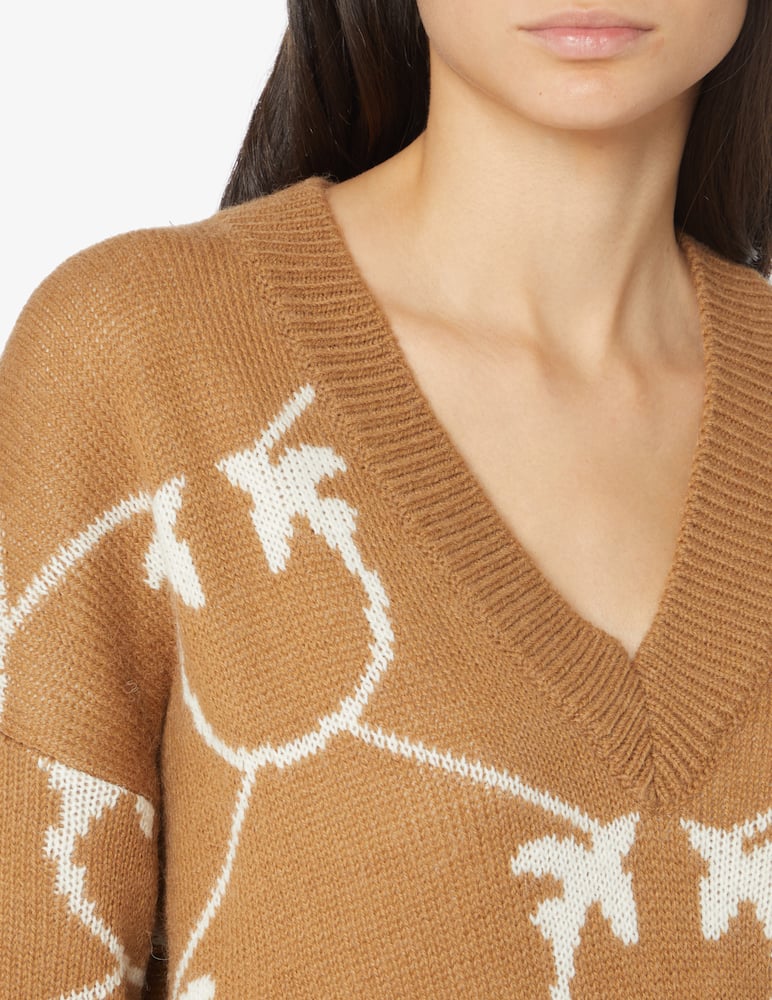 rinascente Pinko Mirari monogram short sweater - Brown
