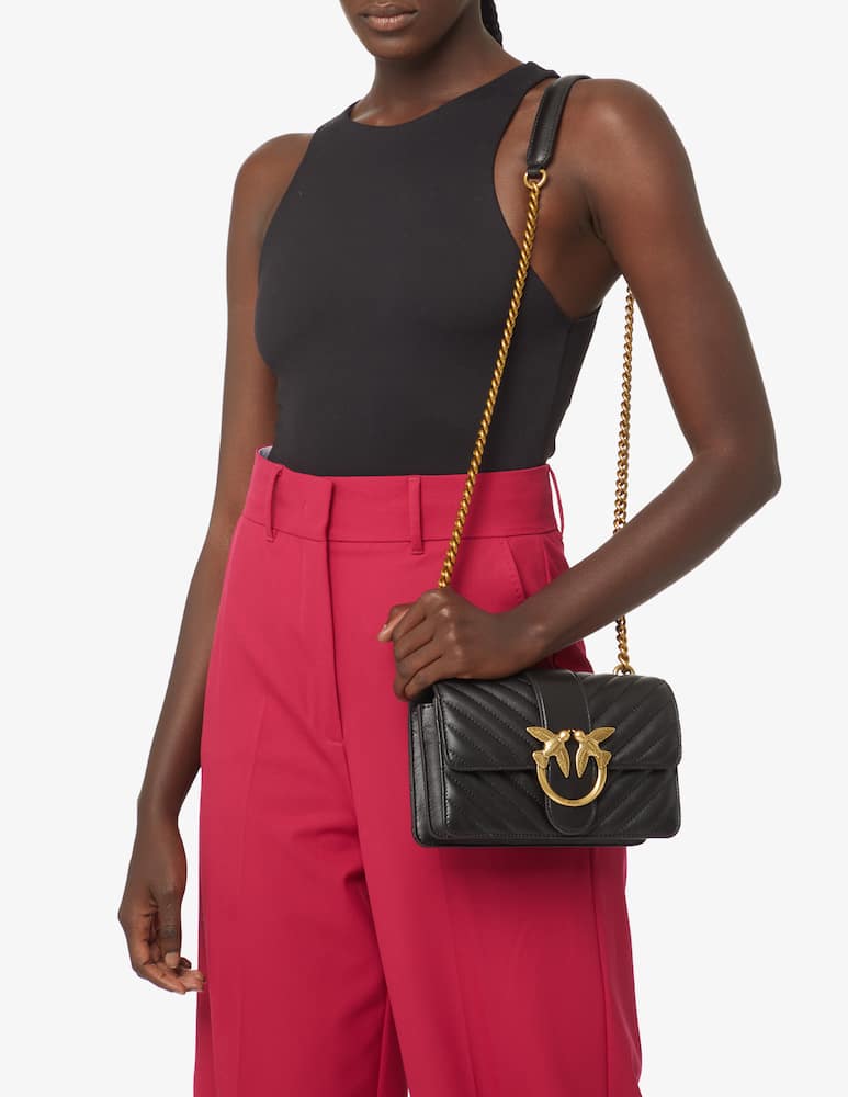 rinascente Pinko Borsa mini Love Icon Chevron - Nero