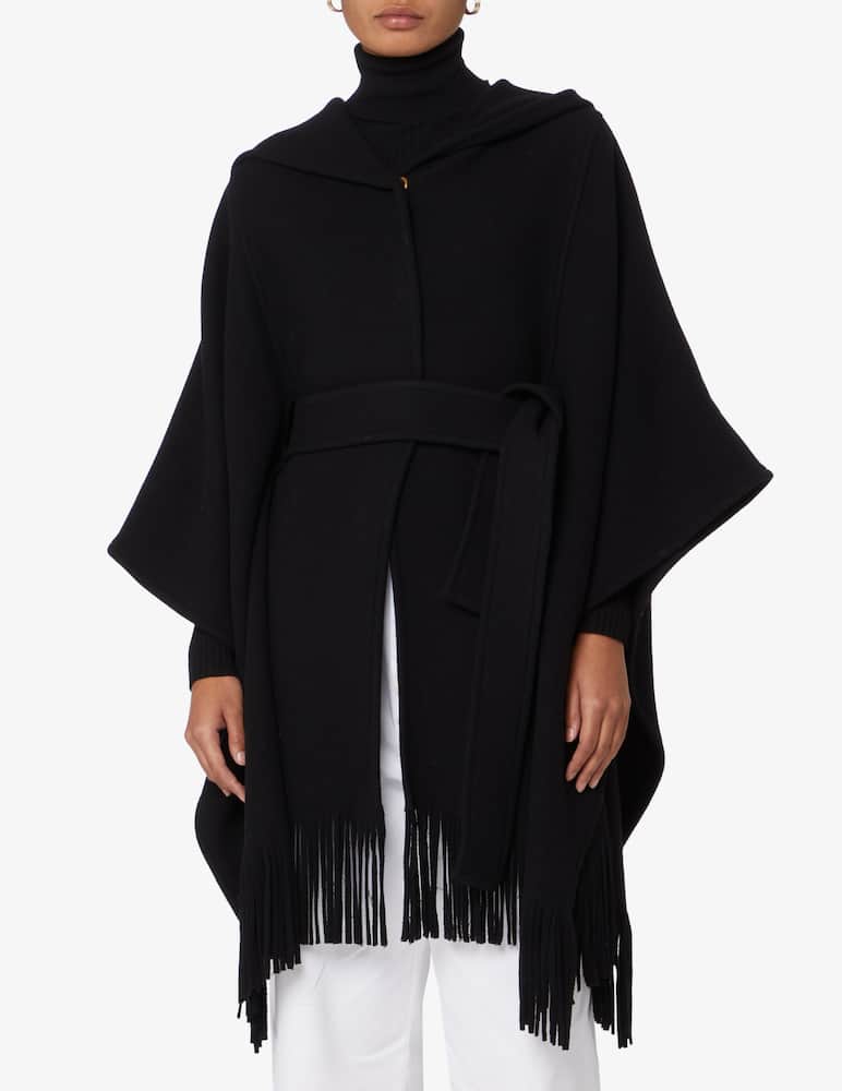 Pinko Melinia fringed cape - Black - picture 1 Pinko Melinia fringed cape - Black - picture 1