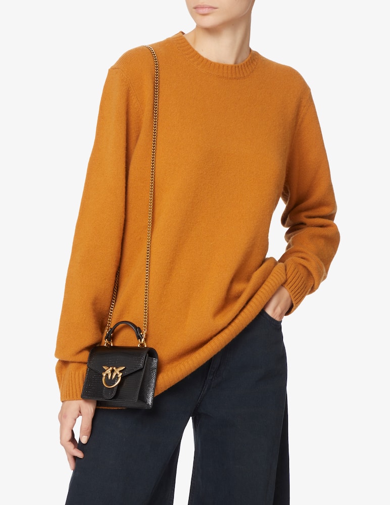 rinascente Pinko Borsa micro Love manico lizard - Nero