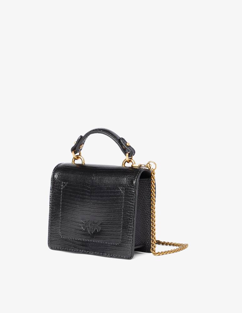 rinascente Pinko Borsa micro Love manico lizard - Nero
