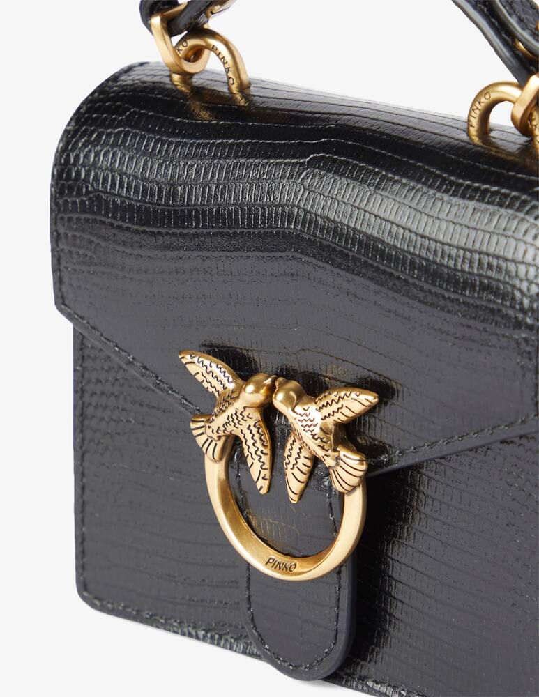 rinascente Pinko Borsa micro Love manico lizard - Nero