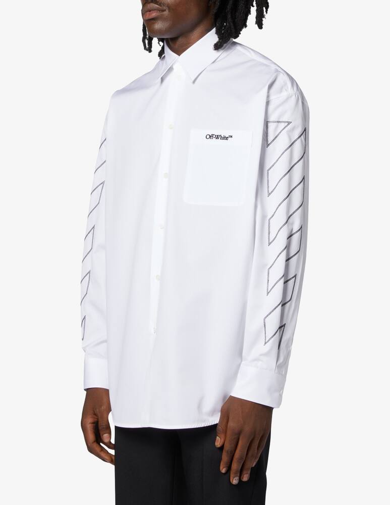 rinascente Off-White Camicia popeline con maniche diagonal