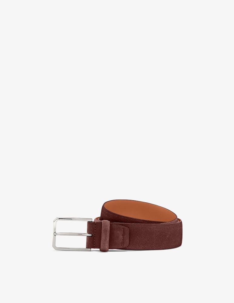 Santoni Suede belt with metal buckle - picture 1