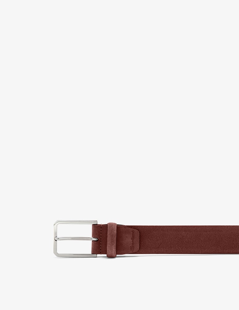 Santoni Suede belt with metal buckle - picture 4