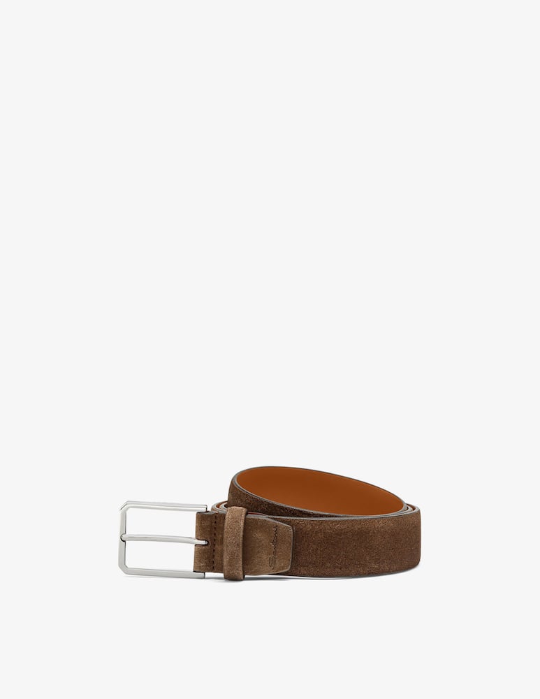 rinascente Santoni Suede belt with metal buckle