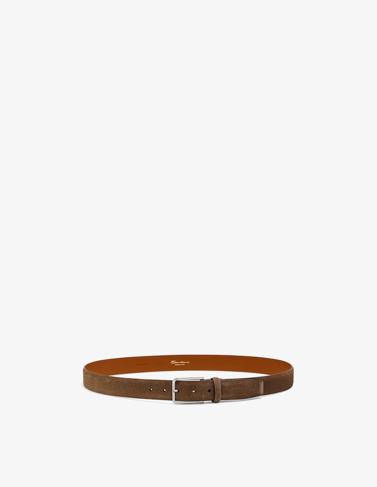 rinascente Santoni Suede belt with metal buckle