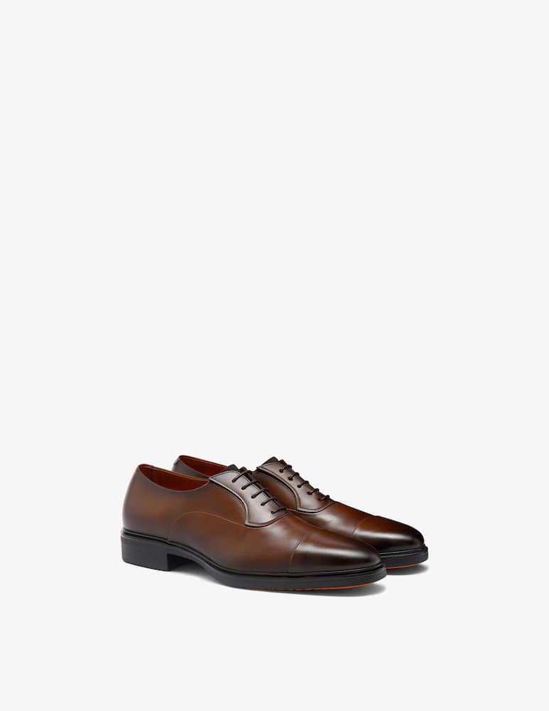 Santoni Leather cap-toe derby shoes - picture 3 Santoni Leather cap-toe derby shoes - picture 3