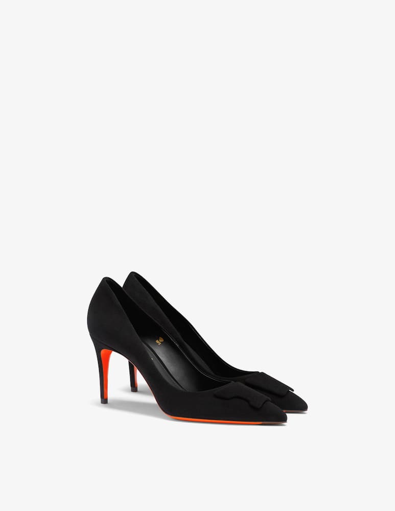 Santoni Décolleté Sibille con tacco alto in suede nero - immagine 4 Santoni Décolleté Sibille con tacco alto in suede nero - immagine 4