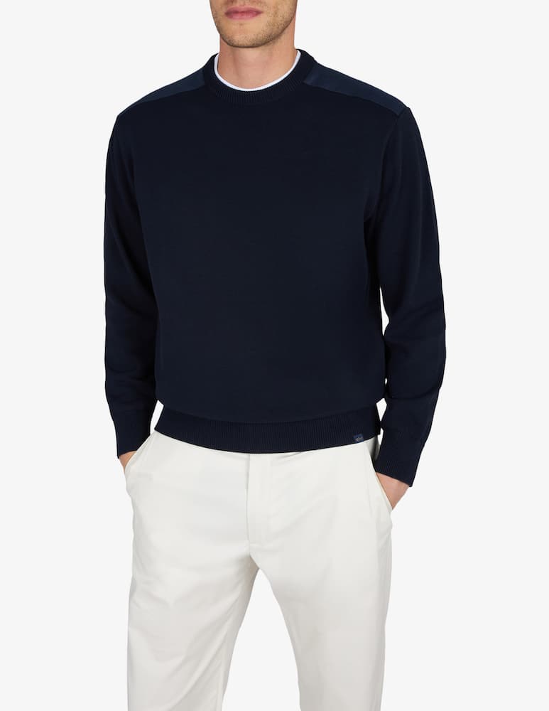 rinascente Paul & Shark Maglia in cotone con inserti lino