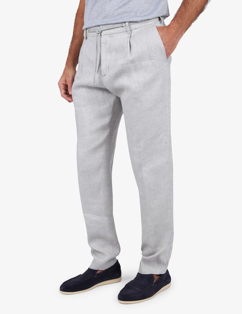 rinascente Paul & Shark Pantaloni una pince con coulisse 100% lino