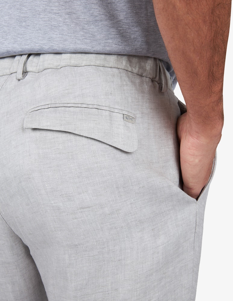 rinascente Paul & Shark Pantaloni una pince con coulisse 100% lino