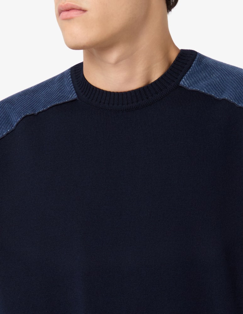 Paul & Shark Wool crewneck jumper with velvet detail - picture 4 Paul & Shark Wool crewneck jumper with velvet detail - picture 4