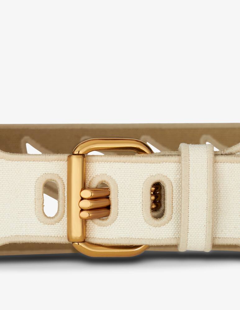 rinascente ETRO Perforated canvas belt with three prongs