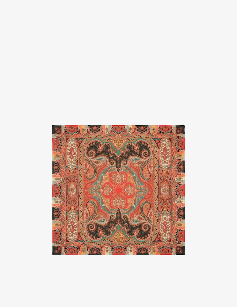 rinascente ETRO Scialle in seta e cashmere con motivo geometrico