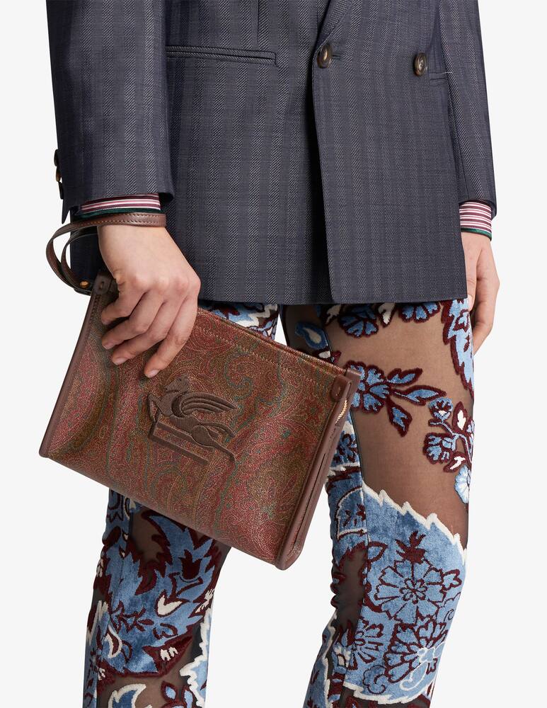 rinascente ETRO Medium Arnica pouch with pegaso detail