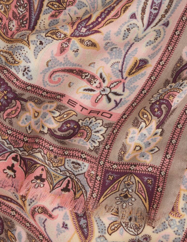 ETRO Leafy silk and cashmere scarf - picture 3 ETRO Leafy silk and cashmere scarf - picture 3