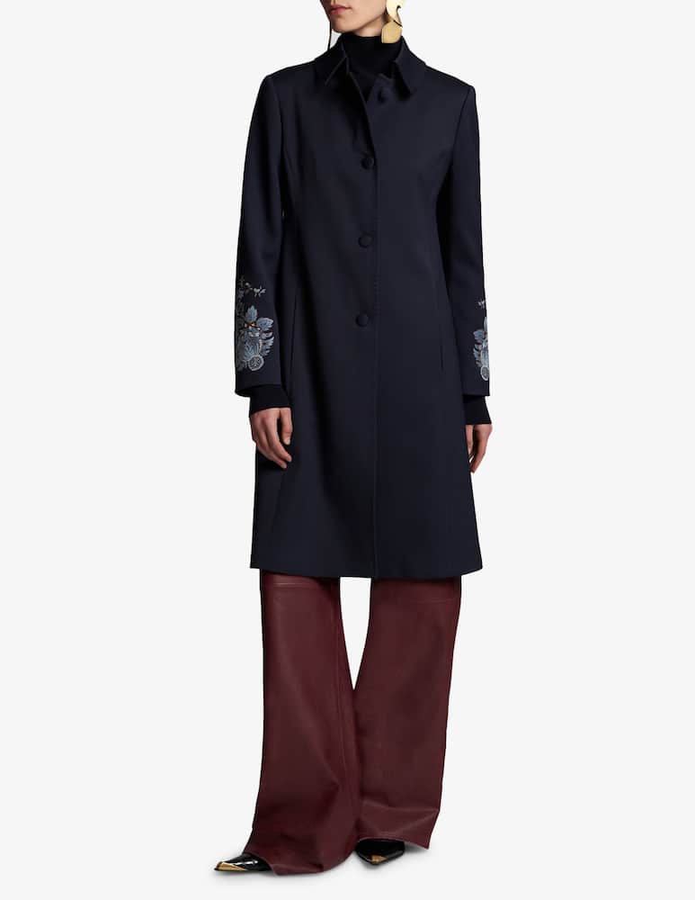 ETRO Gabardine coat with embroidery - picture 1 ETRO Gabardine coat with embroidery - picture 1