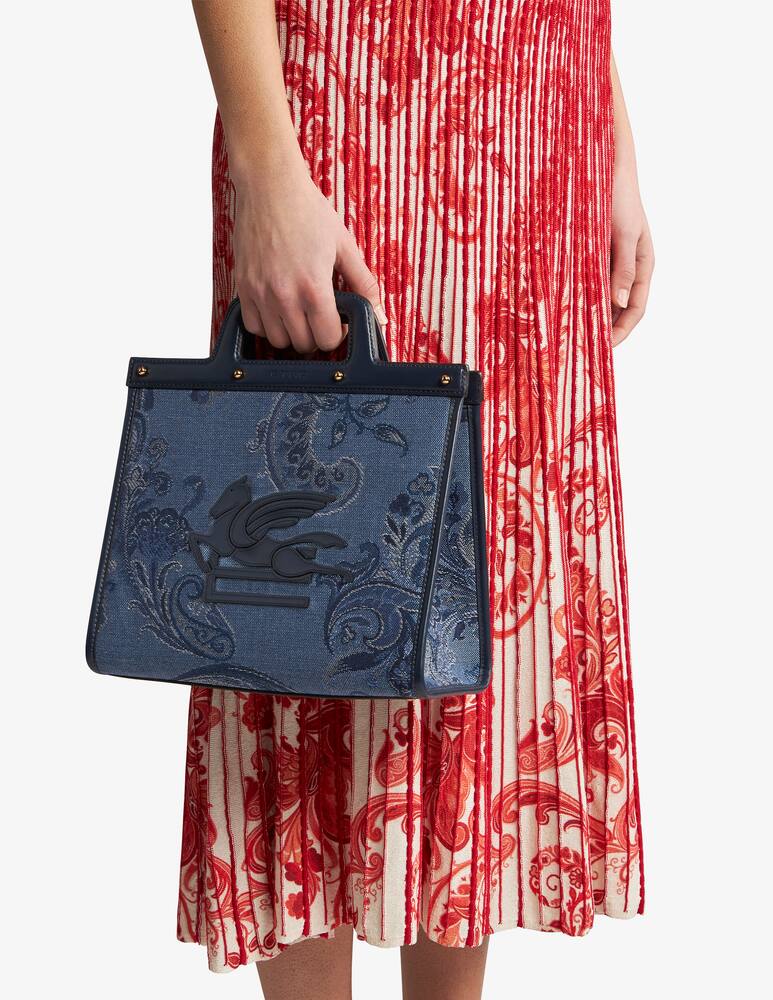 rinascente ETRO Borsa Love Trotter media in denim jacquard