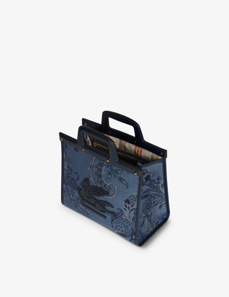 rinascente ETRO Borsa Love Trotter media in denim jacquard