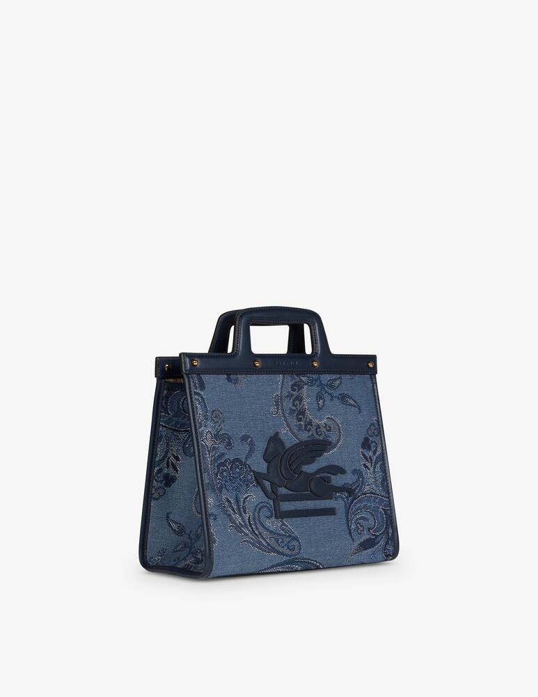 rinascente ETRO Borsa Love Trotter media in denim jacquard