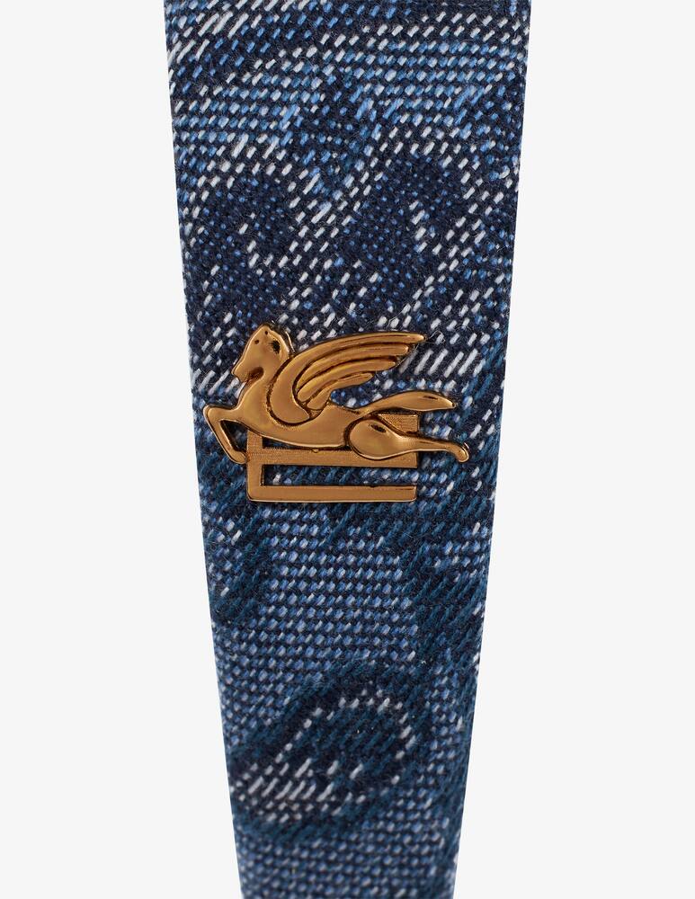 rinascente ETRO Jacquard denim hair band with pegaso