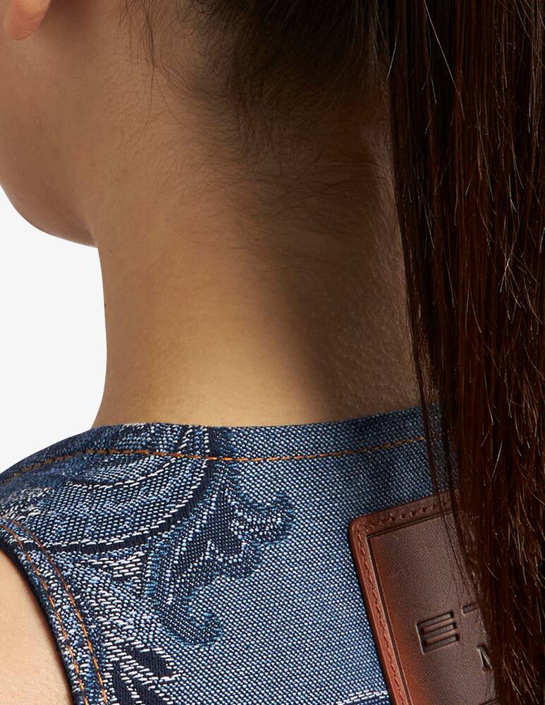 rinascente ETRO Jacquard denim scrunchie with pegaso