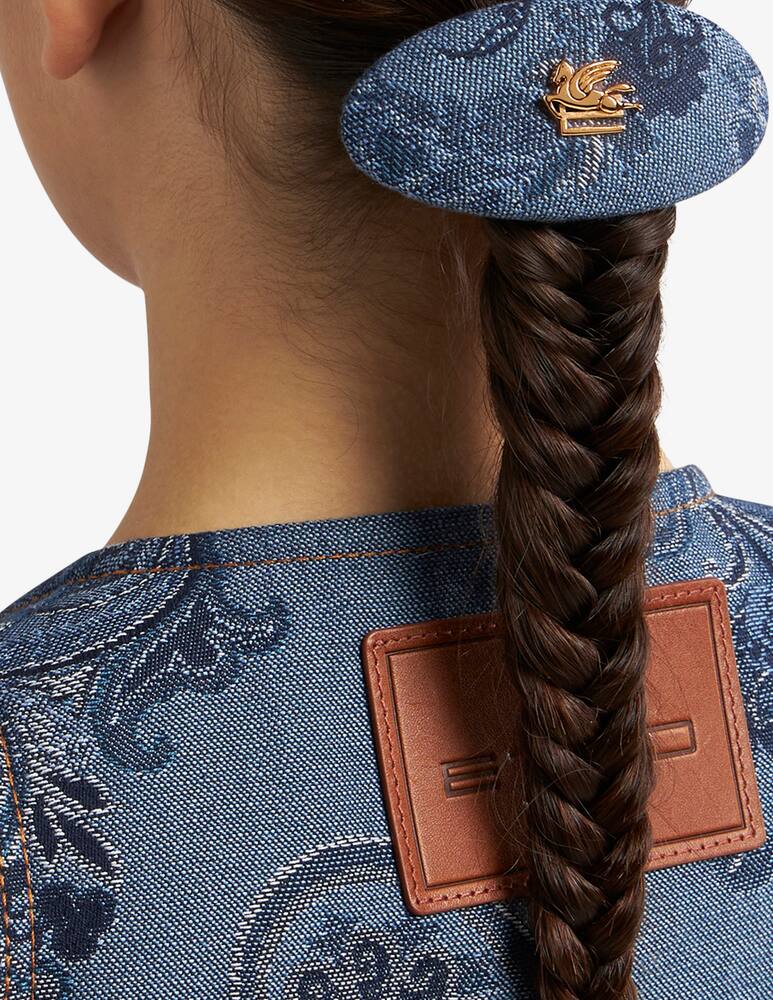 rinascente ETRO Jacquard denim hair clip