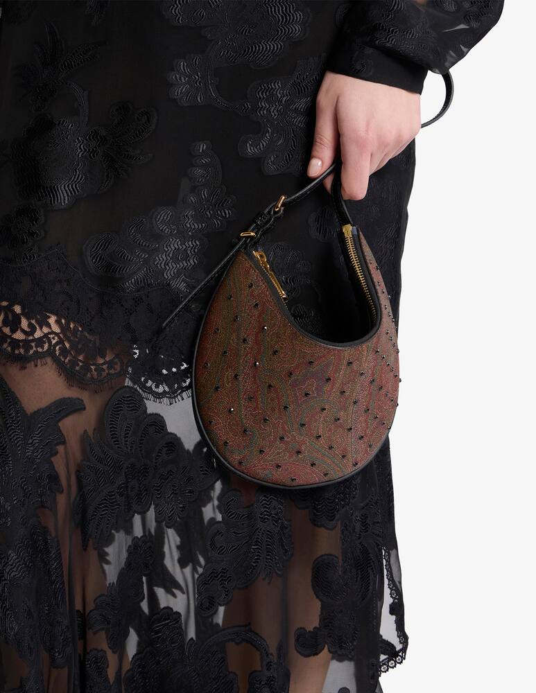 rinascente ETRO Small Etro Essential Arnica hobo bag with rhinestones