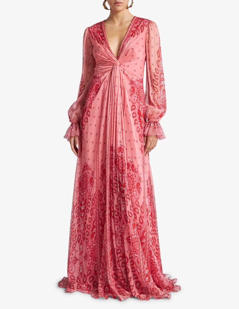 rinascente ETRO Long printed silk dress