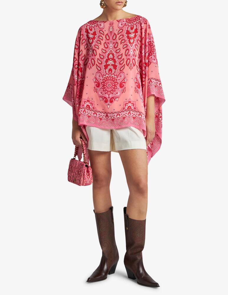 rinascente ETRO Silk cape top with print