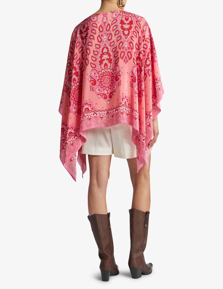 rinascente ETRO Silk cape top with print