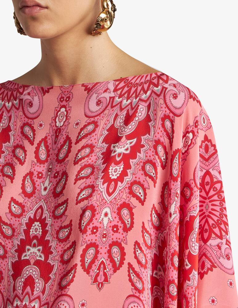 rinascente ETRO Silk cape top with print