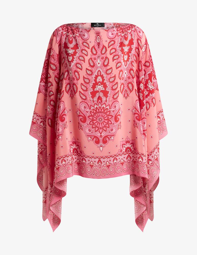 rinascente ETRO Silk cape top with print