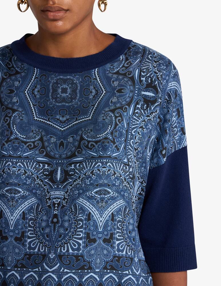 rinascente ETRO Knit t-shirt with silk scarf motif