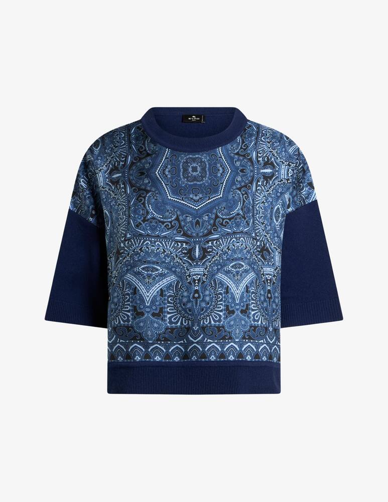 rinascente ETRO Knit t-shirt with silk scarf motif