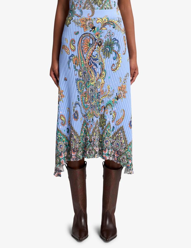 ETRO Gonna midi a coste con motivo floreale - immagine 1 ETRO Gonna midi a coste con motivo floreale - immagine 1