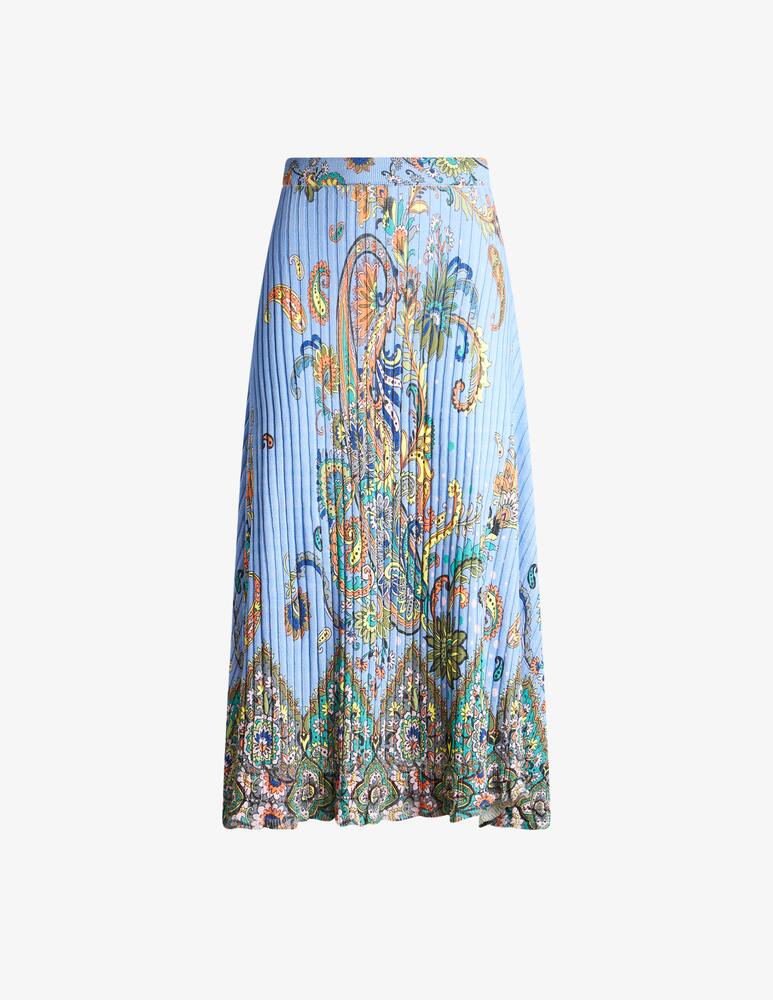 rinascente ETRO Gonna midi a coste con motivo floreale