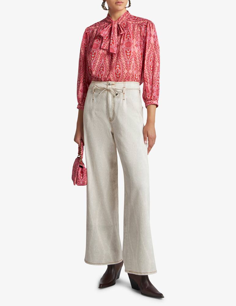 rinascente ETRO Culotte jeans with belt and medallion/paisley motif