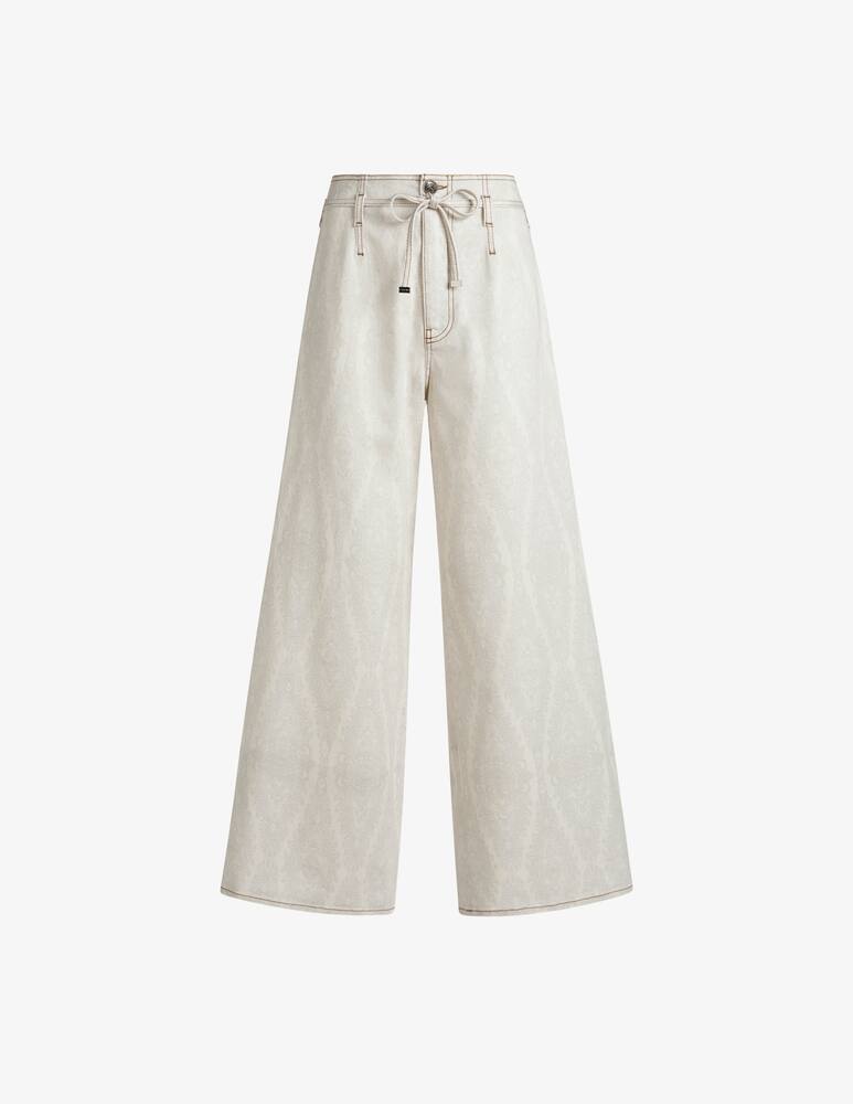 rinascente ETRO Culotte jeans with belt and medallion/paisley motif